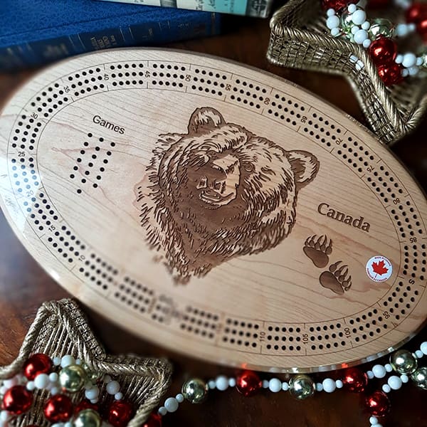 Handmade Cribbage Board available for sale at Magpies Collection in Leduc, AB